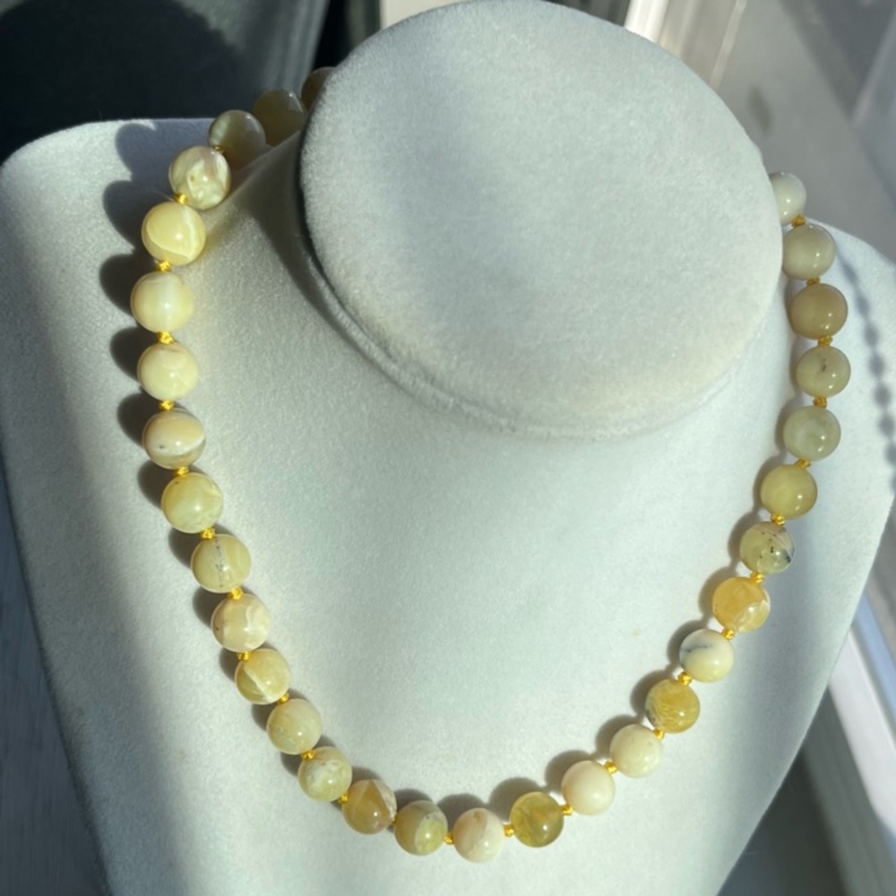 Yellow Opal Beaded Necklace